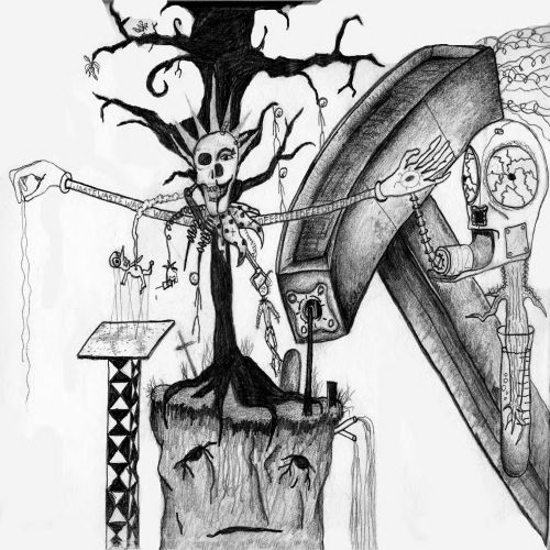 Drawing of a clown tree